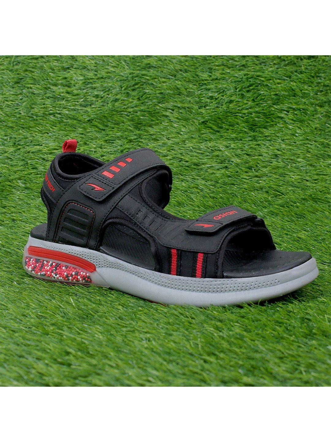 asian men black & red sports sandals