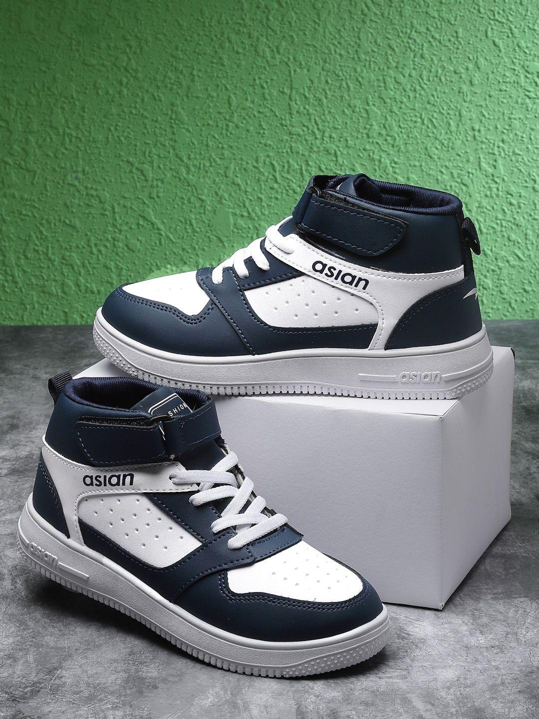asian boys colourblocked lightweight comfort insole mid-top sneakers