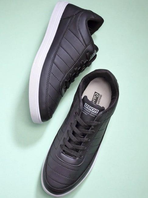 asian men's black casual sneakers