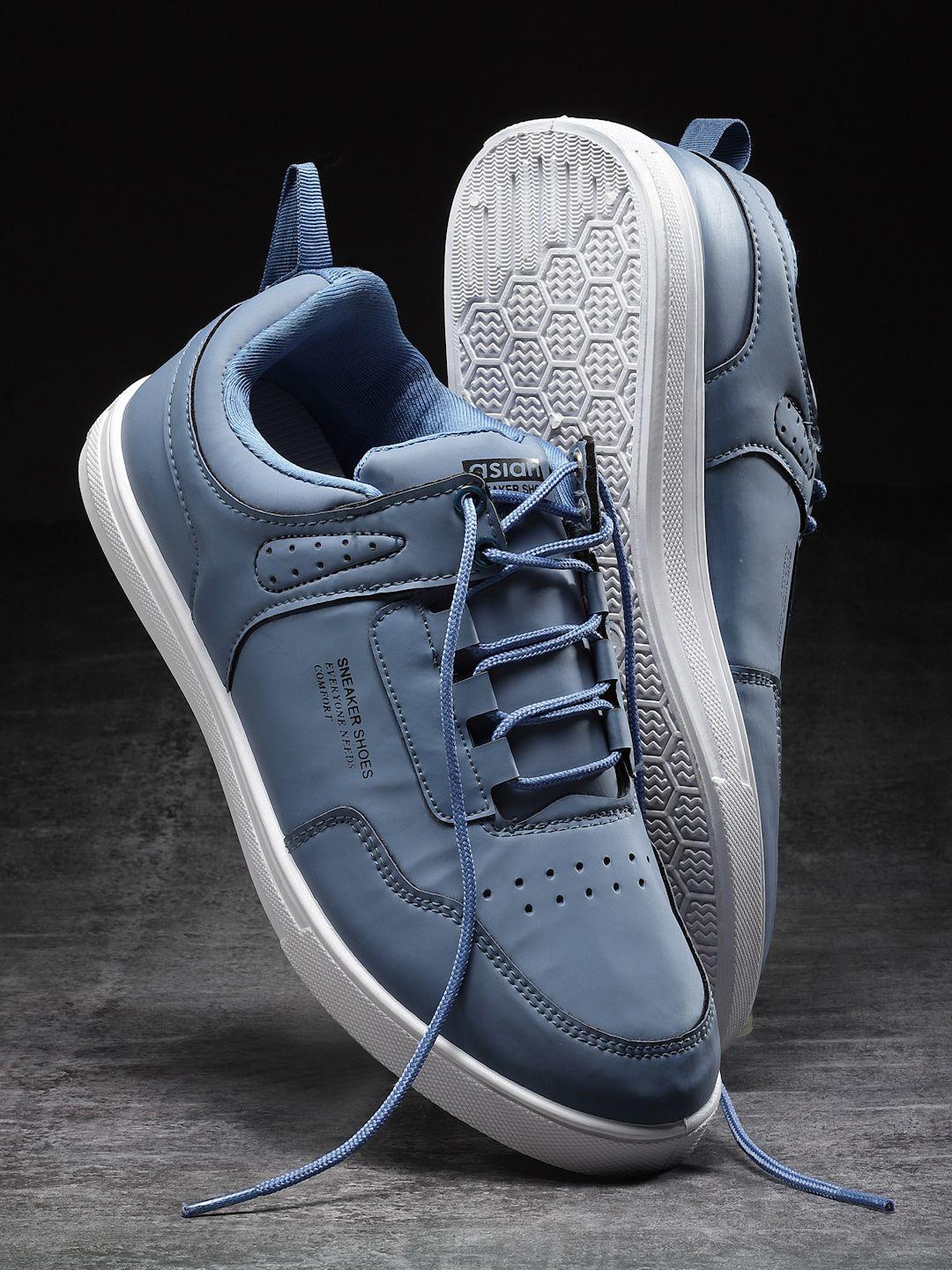 asian men blue perforations sneakers