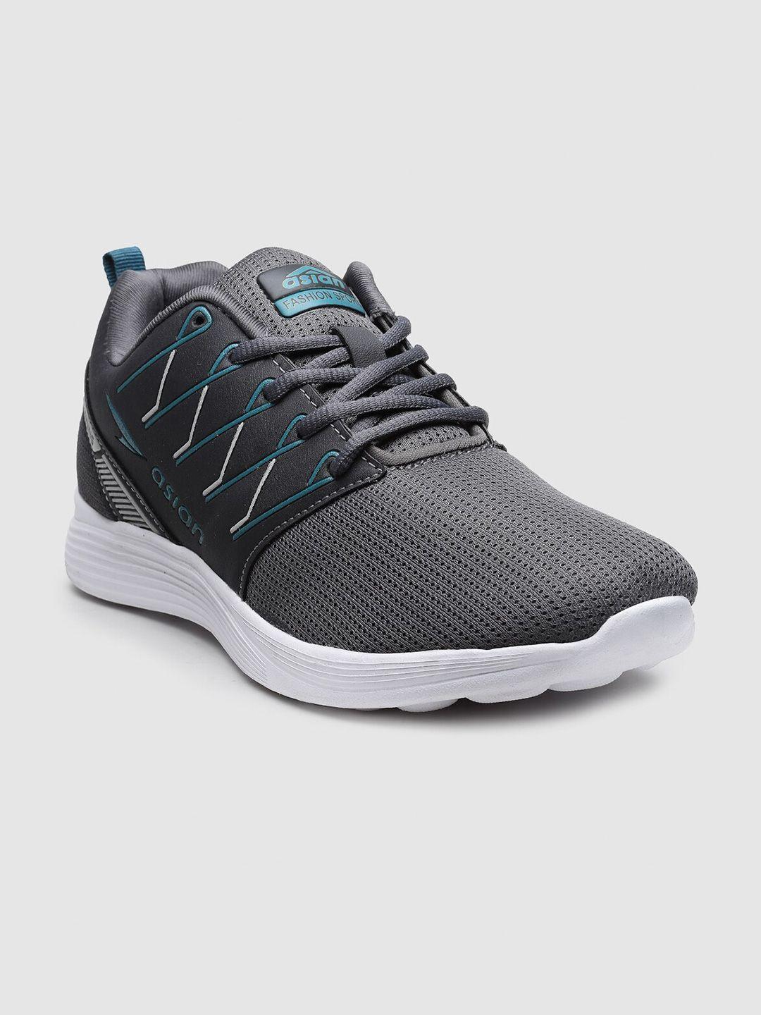 asian men grey mesh running shoes