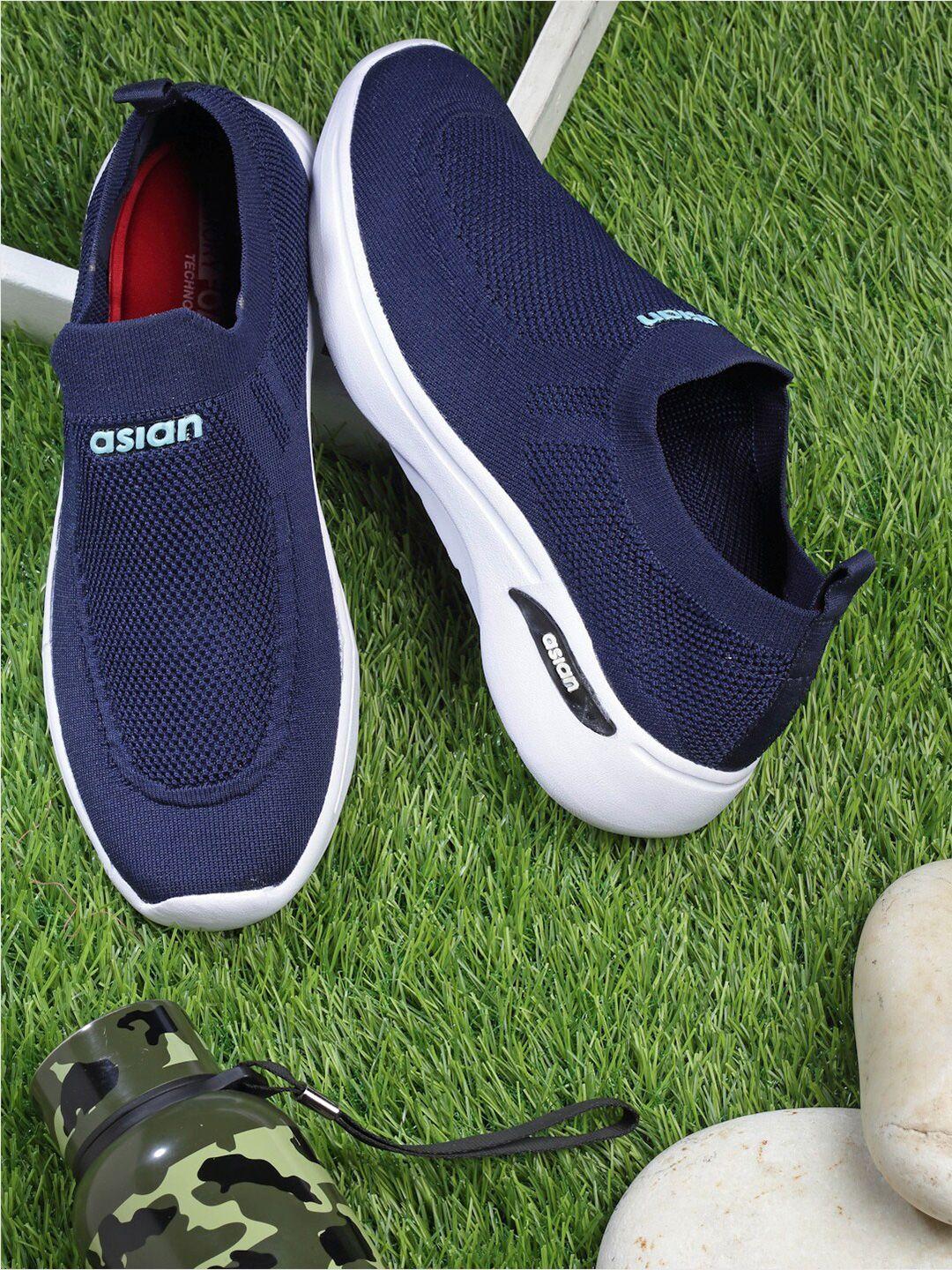 asian men hattrick-35 memory foam mesh slip -on running shoes