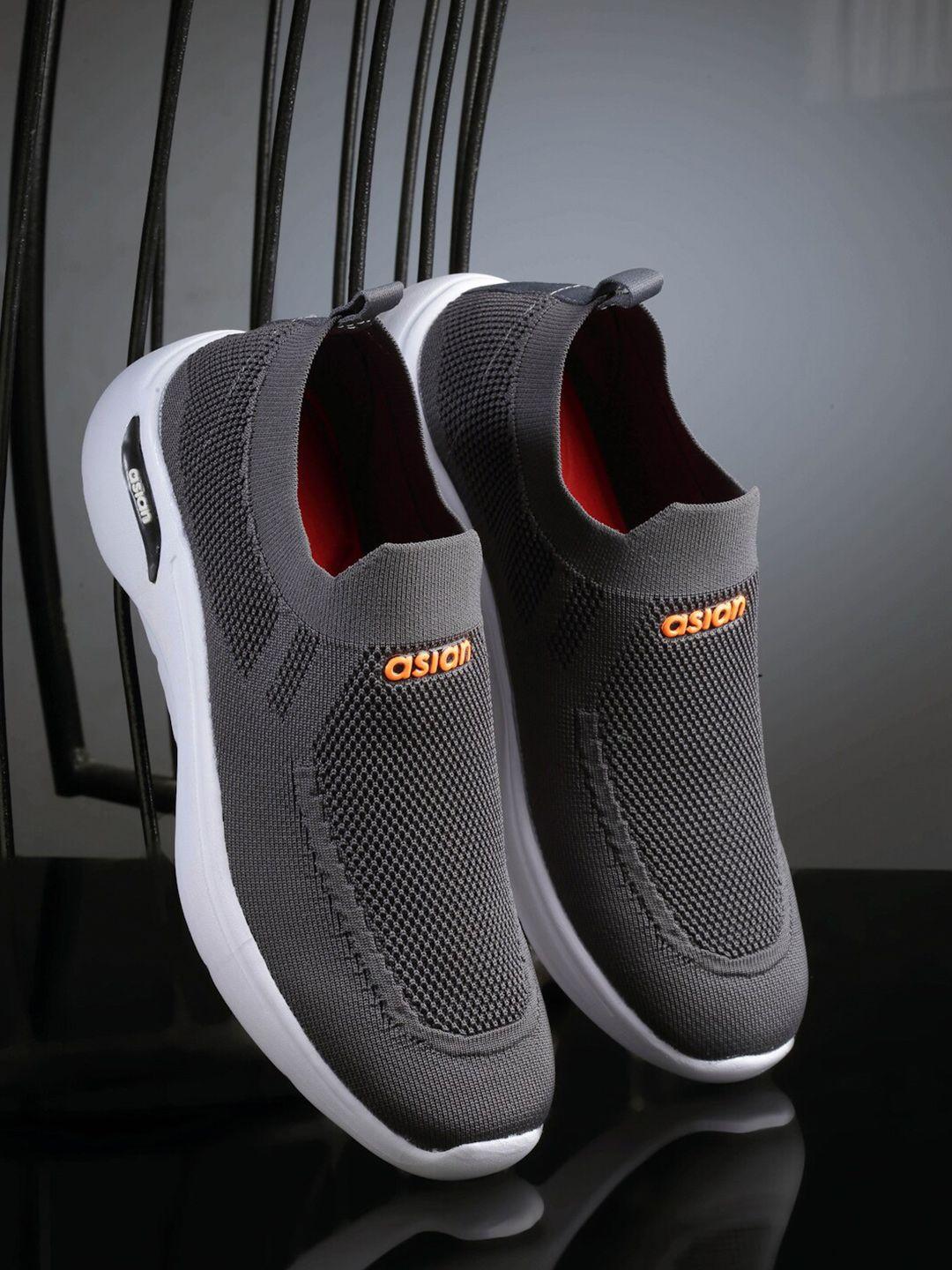 asian men hattrick-35 memory foam mesh slip -on running shoes