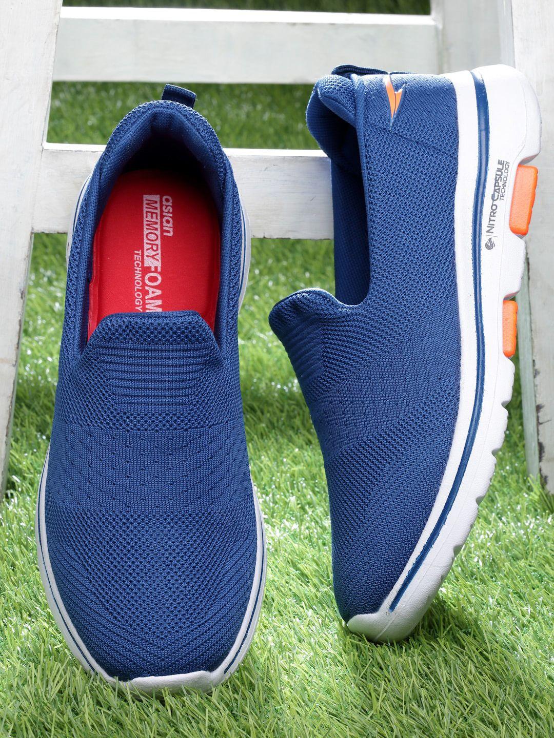 asian men memory foam mesh slip-on sneakers