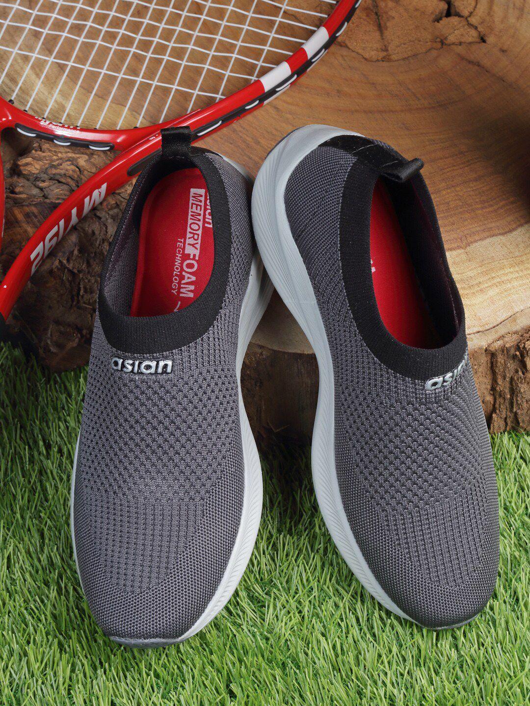 asian men mesh running slip on sports shoes