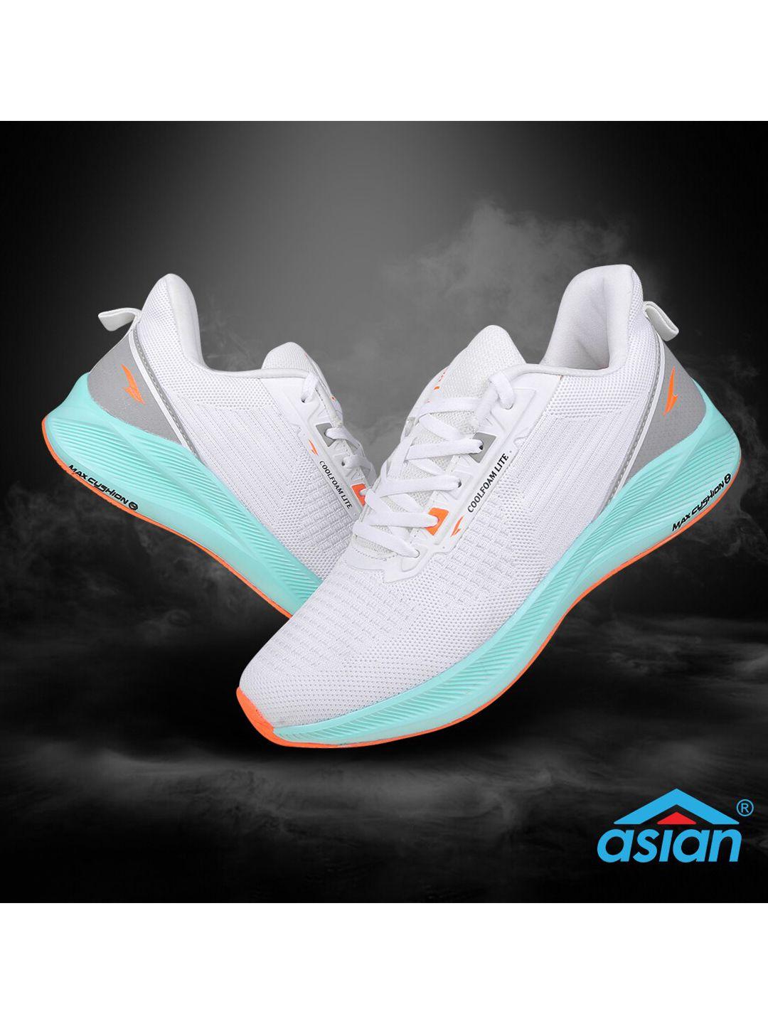 asian men white mesh running shoes