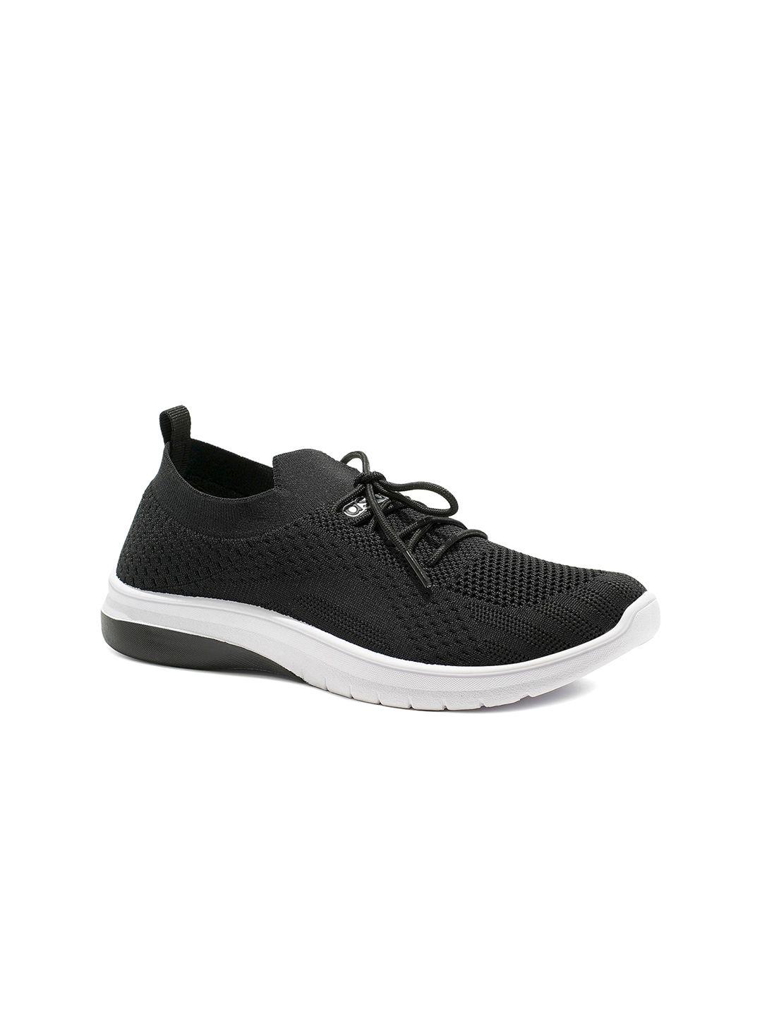 asian women black woven design sneakers