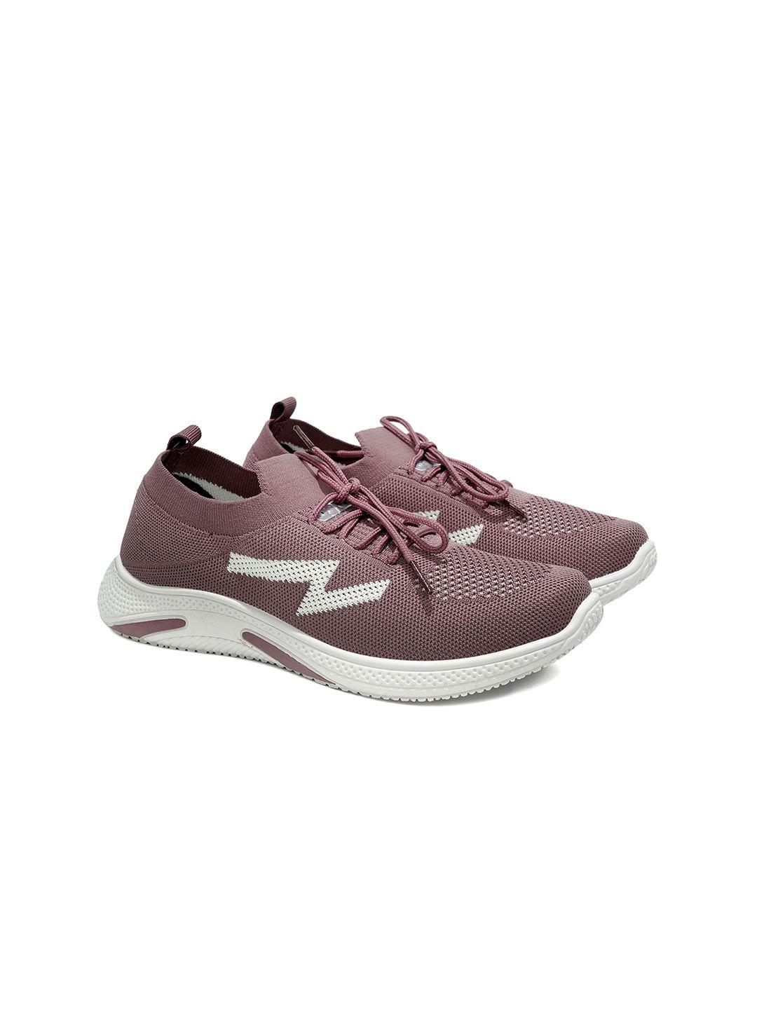 asian women mauve textured sneakers