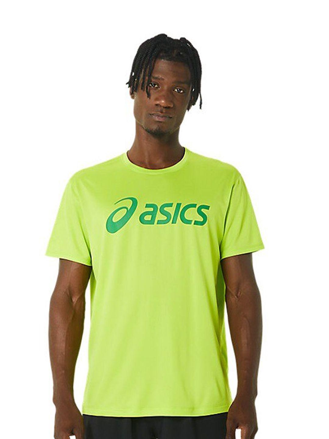 asics brand logo printed round neck t-shirt