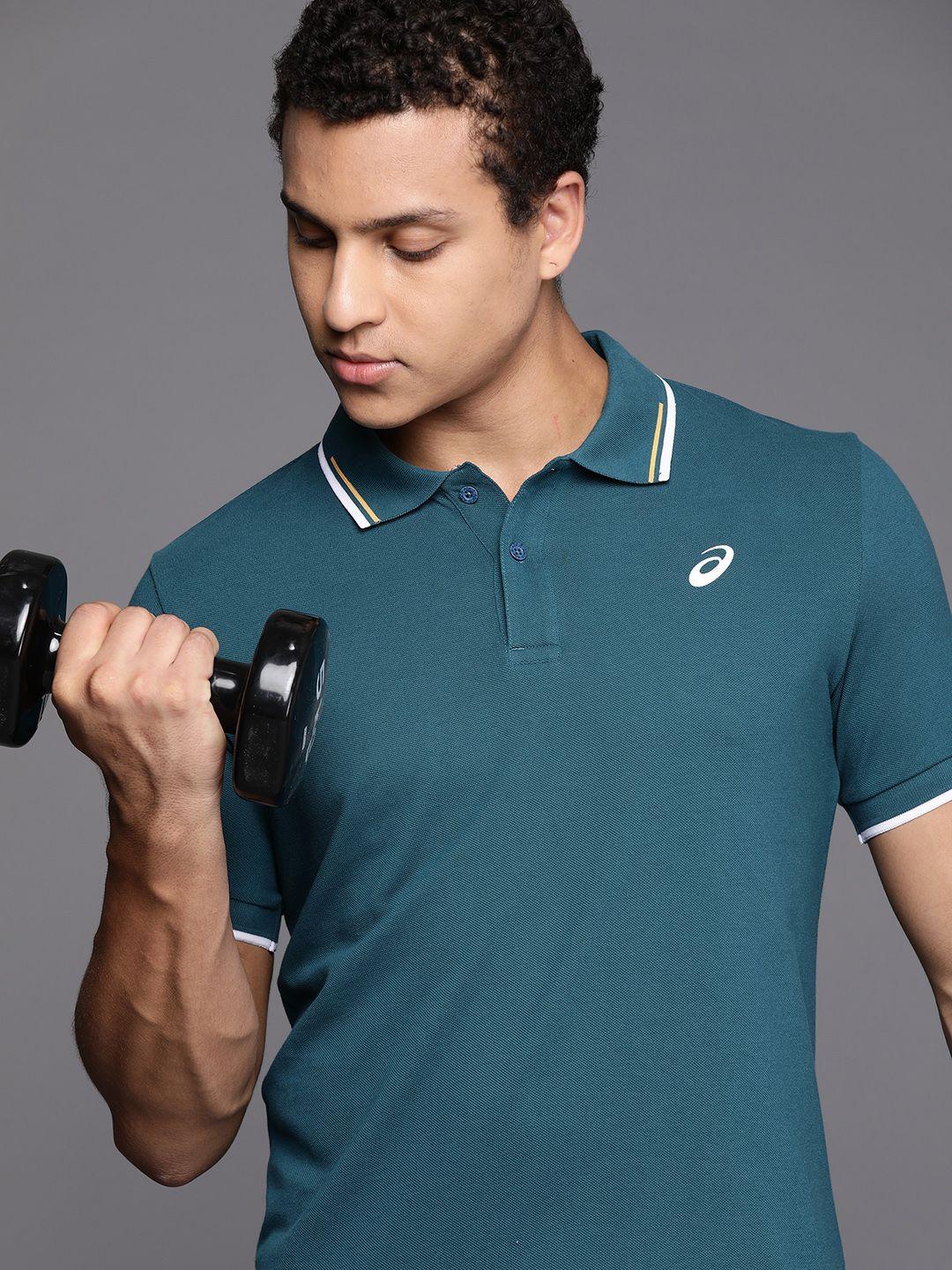 asics pure cotton dual tipping polo training t-shirt