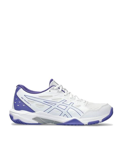 asics women's gel-rocket 11 white indoor court shoes