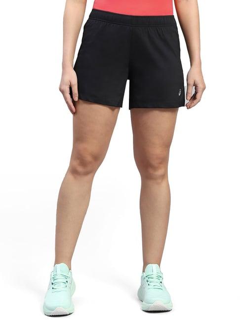 asics 2-n-1 black sports shorts