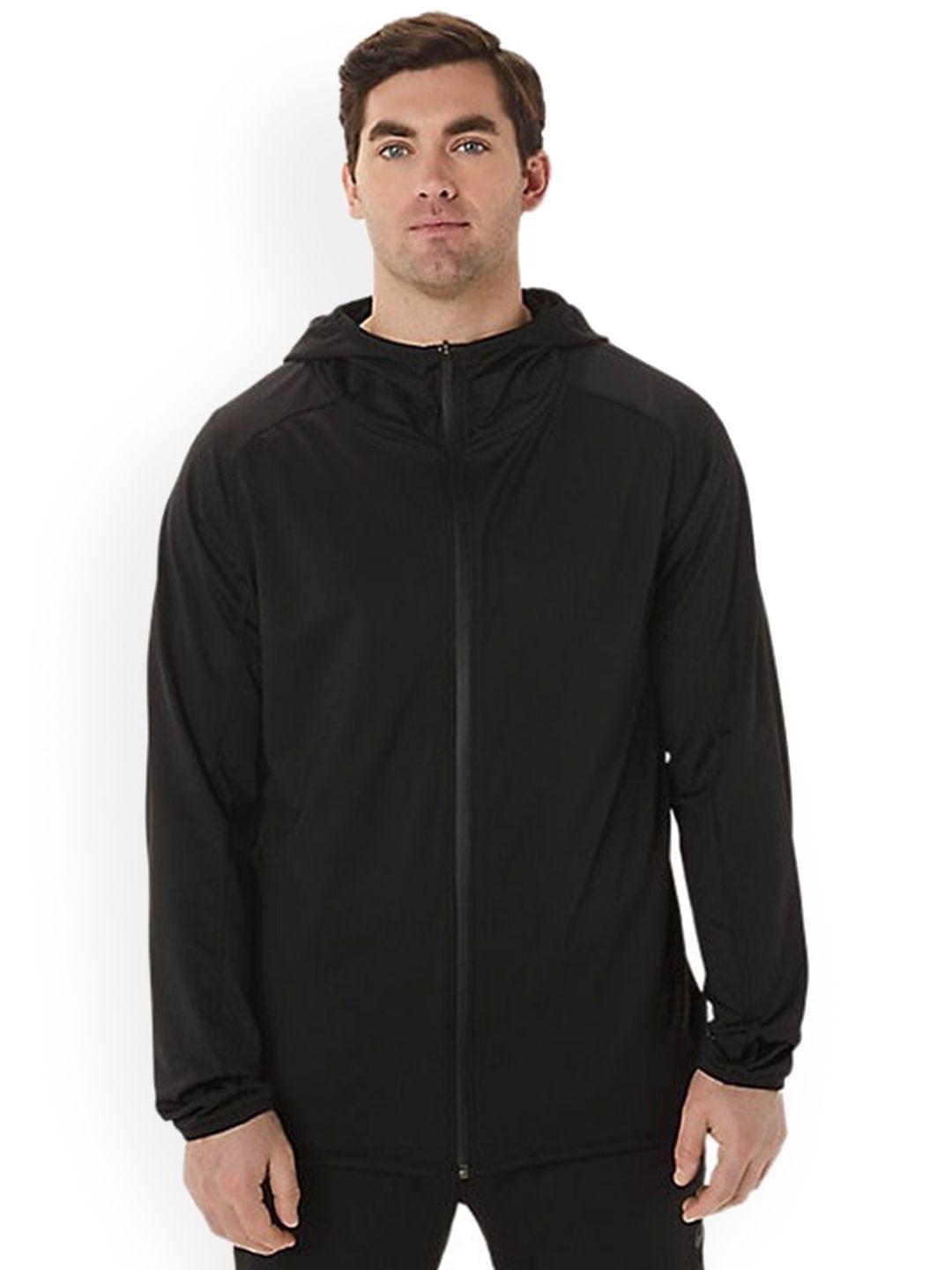 asics actibreeze jacquard brushed knit hooded sporty jacket