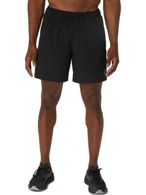 asics black regular fit sports shorts