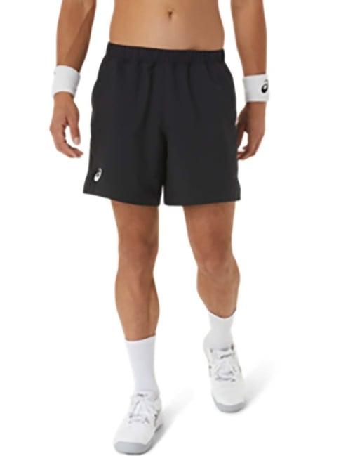 asics black regular fit sports shorts