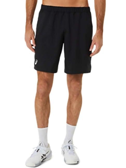 asics black regular fit sports shorts