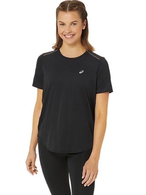 asics black regular fit sports t-shirt