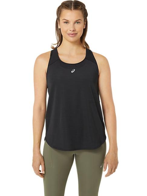 asics black regular fit sports tank top