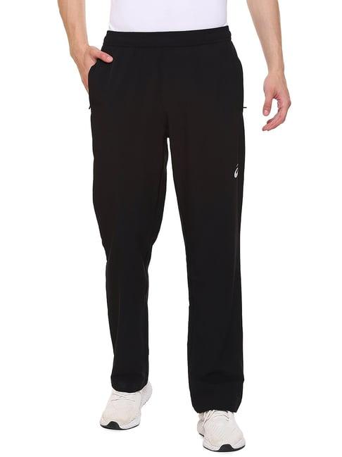 asics black regular fit sports trackpants