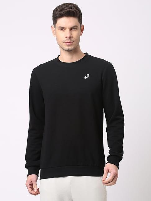 asics black regular fit sweatshirt