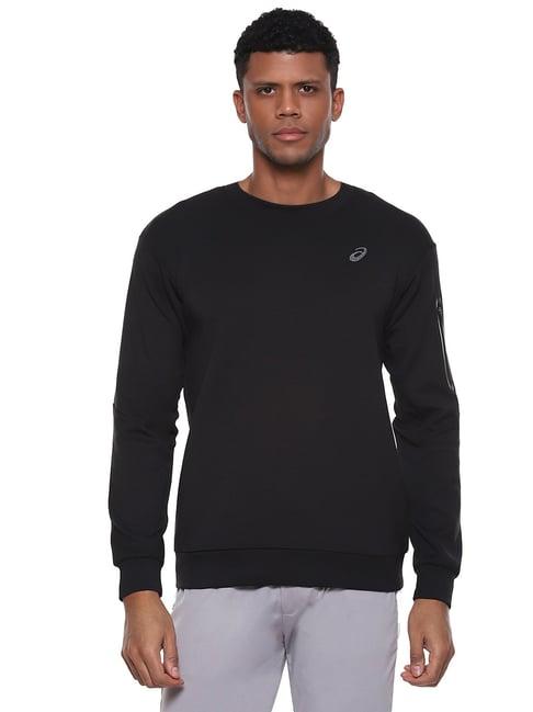 asics black regular fit sweatshirt