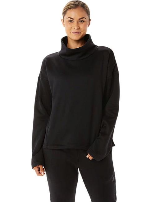 asics black regular fit sweatshirt