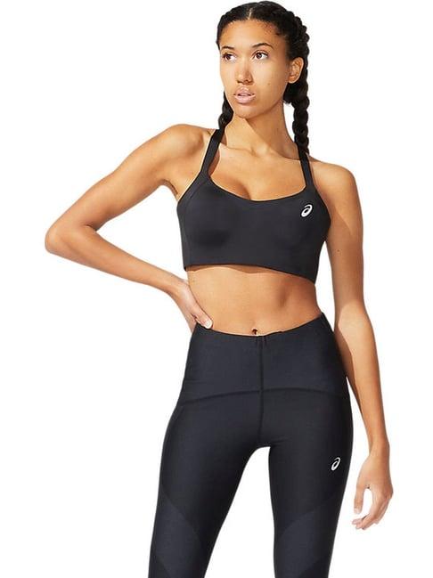 asics black sports bra