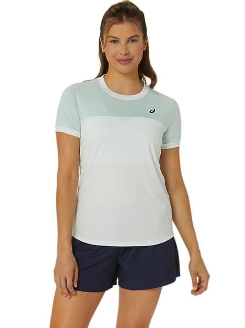 asics blue color-block sports t-shirt