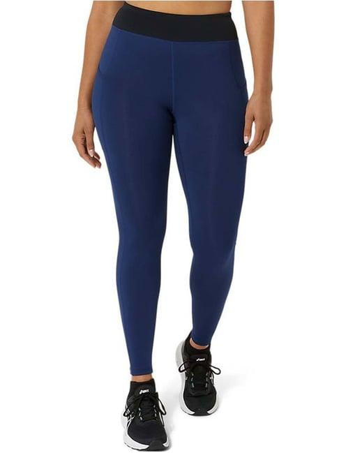 asics blue mid rise sports tights