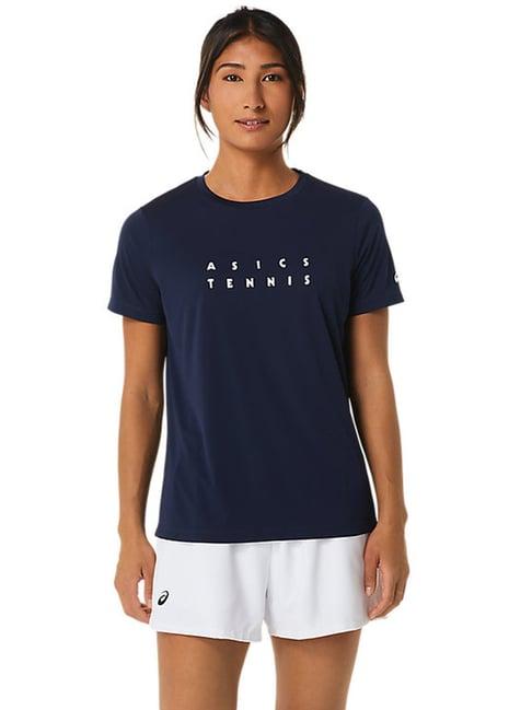 asics blue printed sports t-shirt