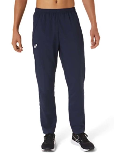 asics blue regular fit printed sports trackpants