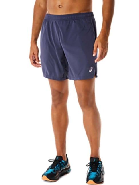 asics blue regular fit sports shorts