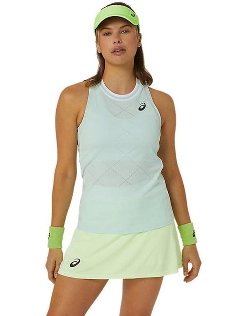 asics blue self pattern sports tank top