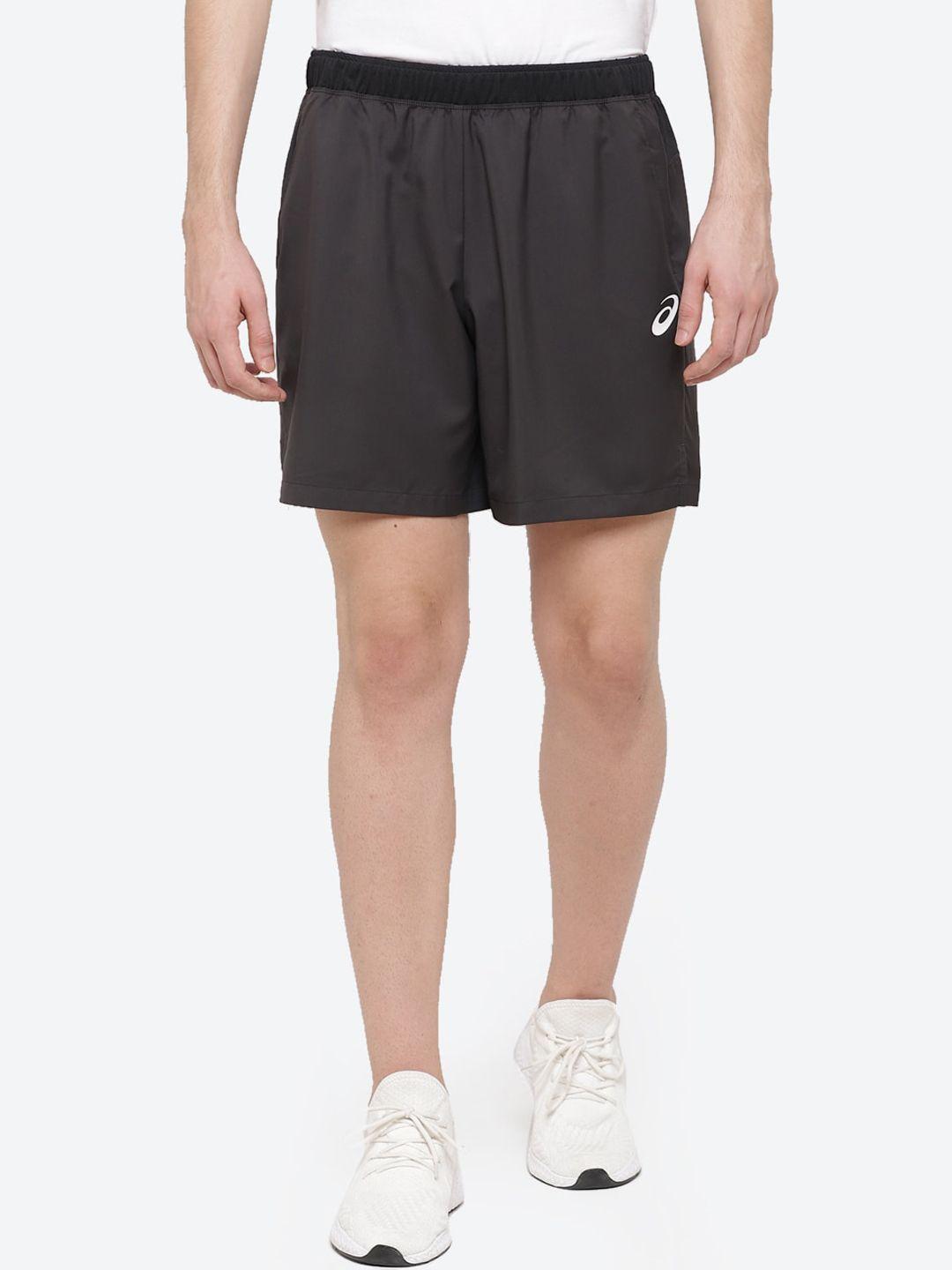 asics court m 7in   men black solid mid-rise tennis shorts