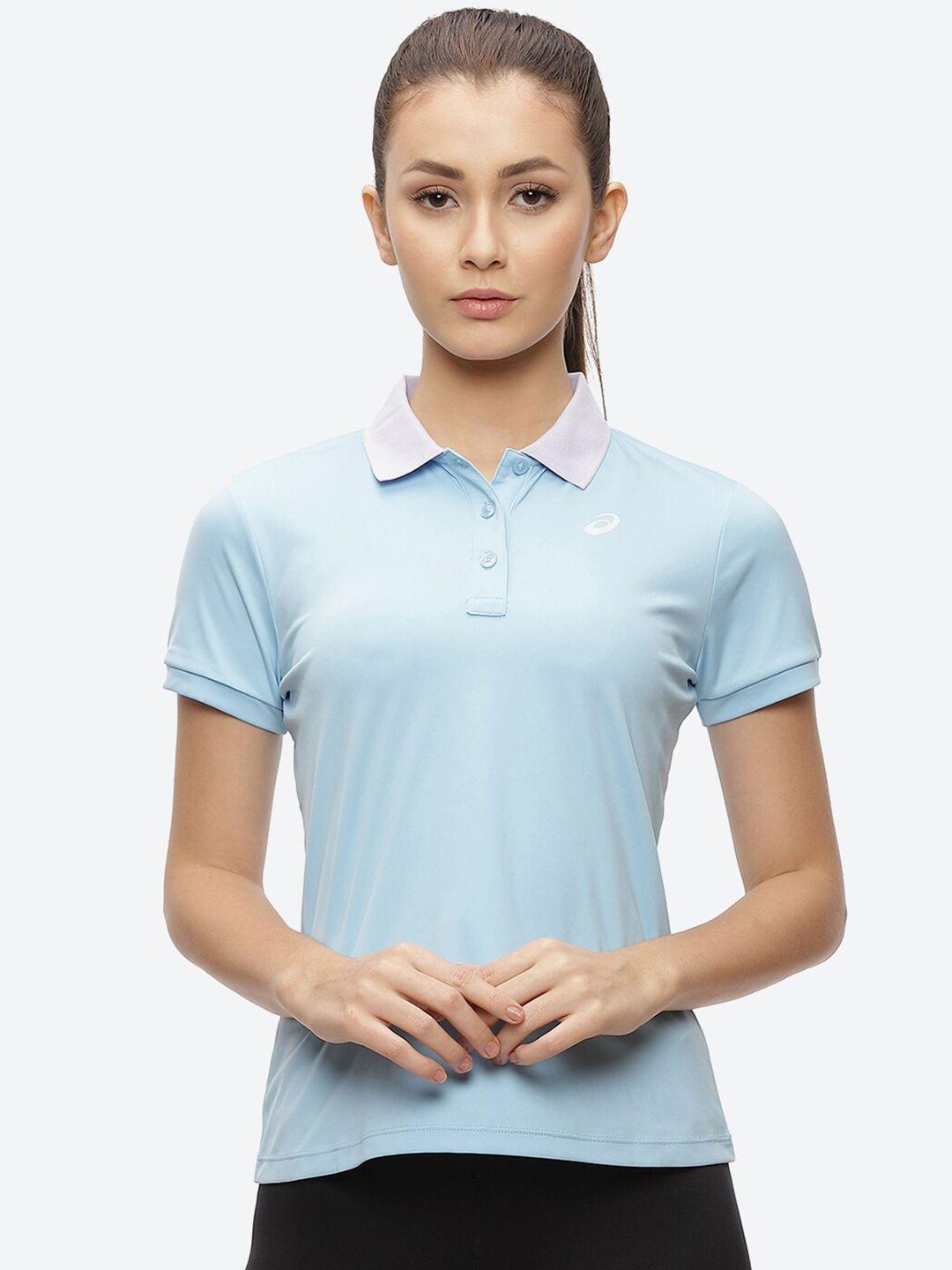 asics court women graphic polo collar t-shirt