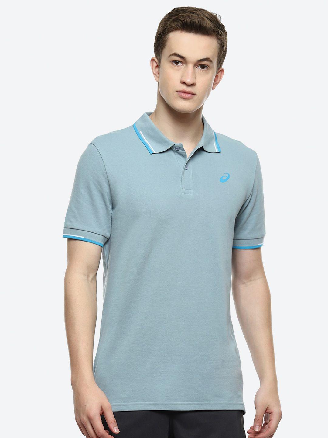 asics dual tipping polo collar pure cotton t-shirt