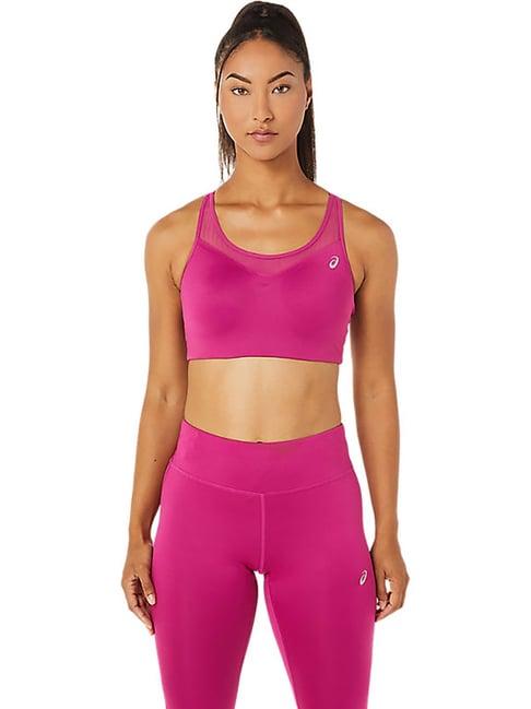 asics fuchsia non wired non padded sports bra