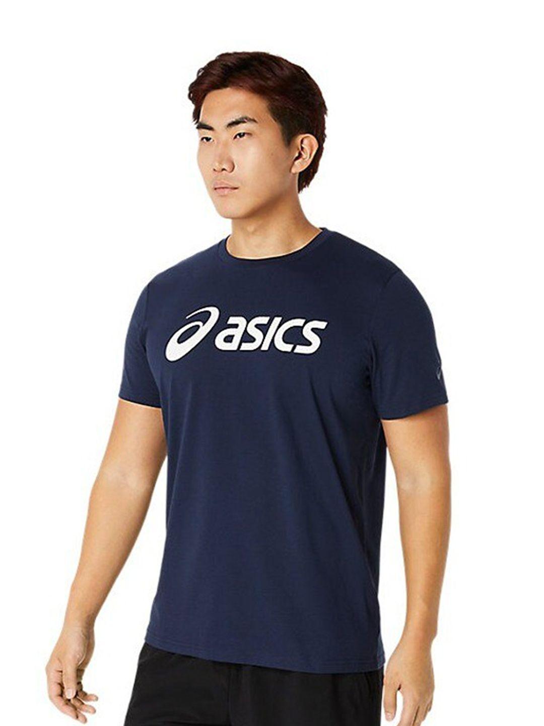 asics graphic brand logo printed round neck t-shirt