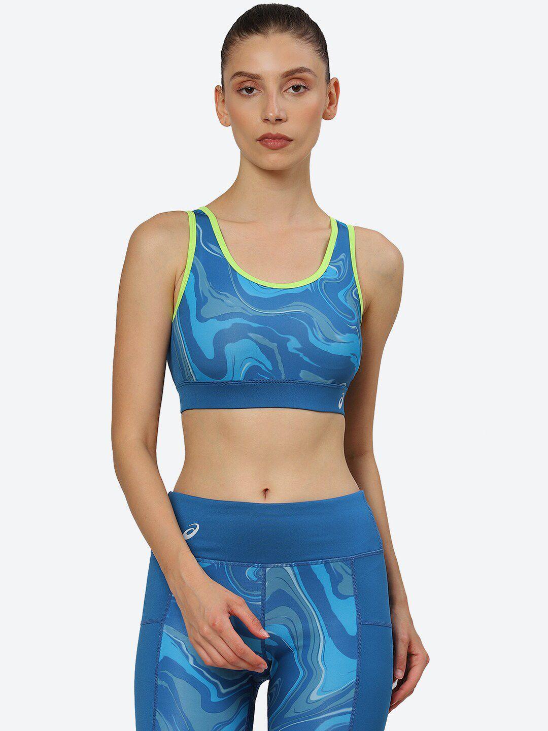 asics graphic patterned workout bra