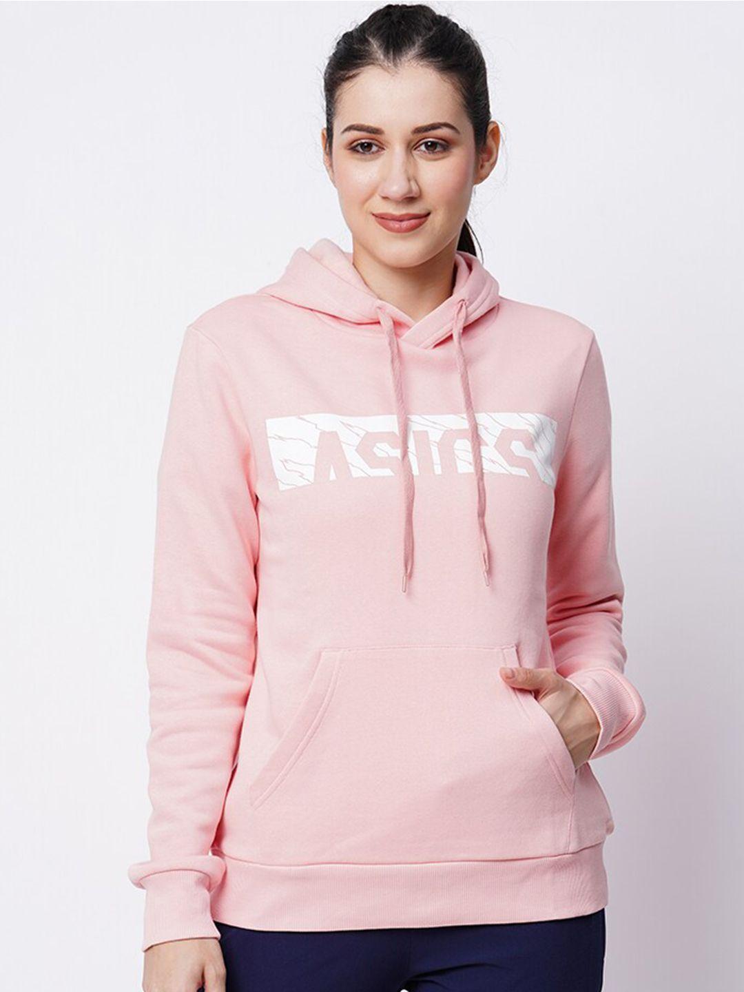 asics graphic printed hooded sweatshirt