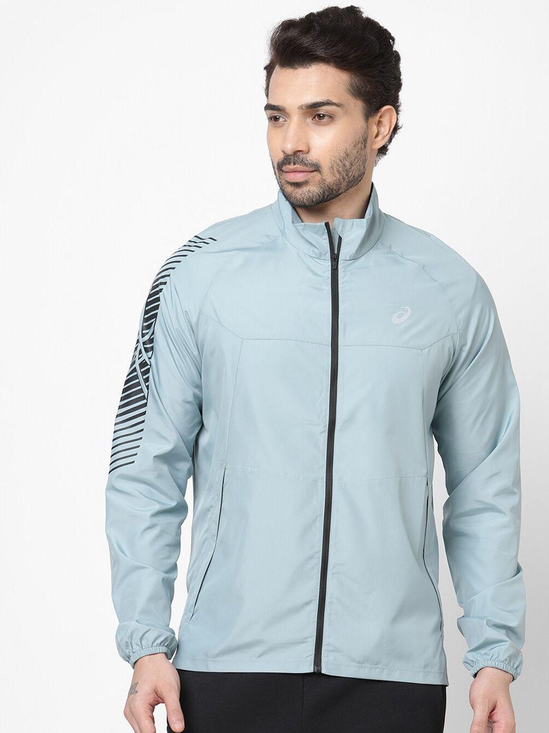 asics icon men grey solid jacket