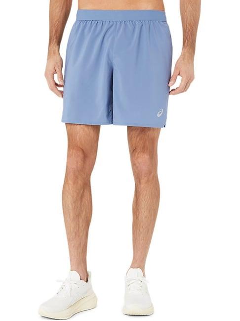 asics light blue regular fit sports shorts