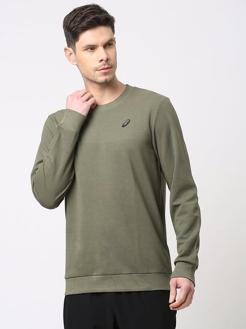 asics mantle green regular fit sweatshirt