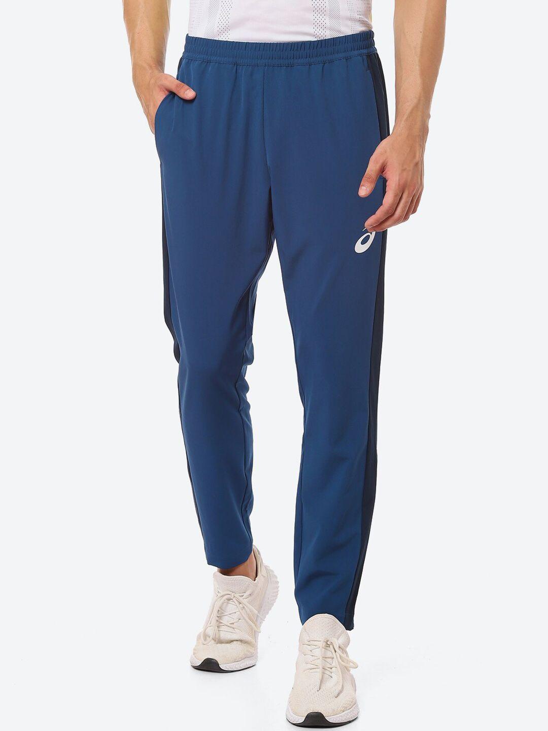asics match men blue solid track pants