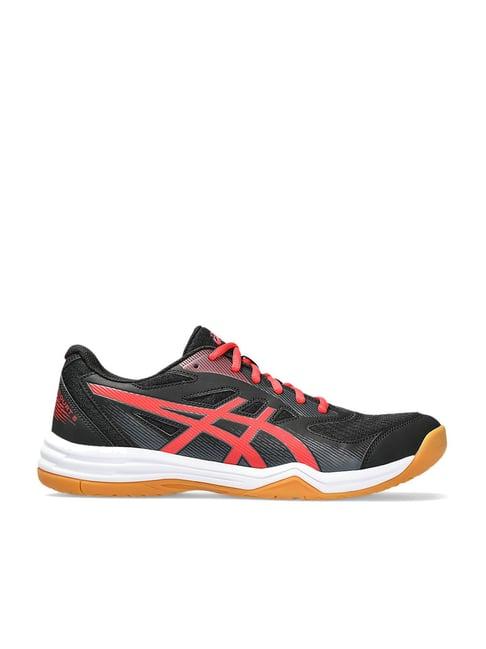 asics men's upcourt 5 black indoor court shoes