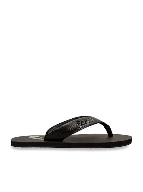 asics men's zorian as black flip flops