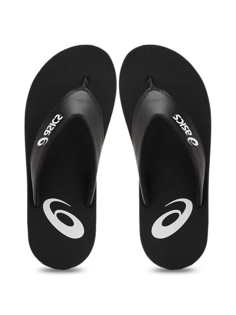 asics men's zorian as black flip flops