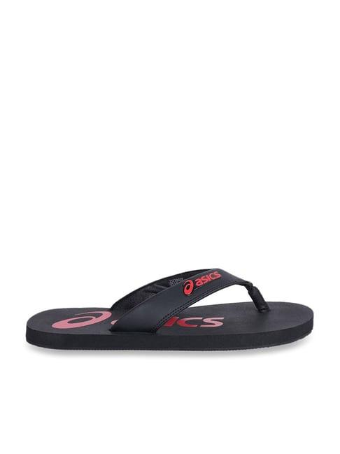 asics men's zorian bm black flip flops