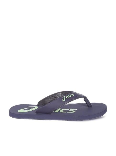 asics men's zorian bm blue flip flops