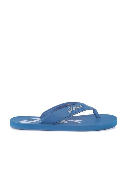 asics men's zorian bm blue flip flops